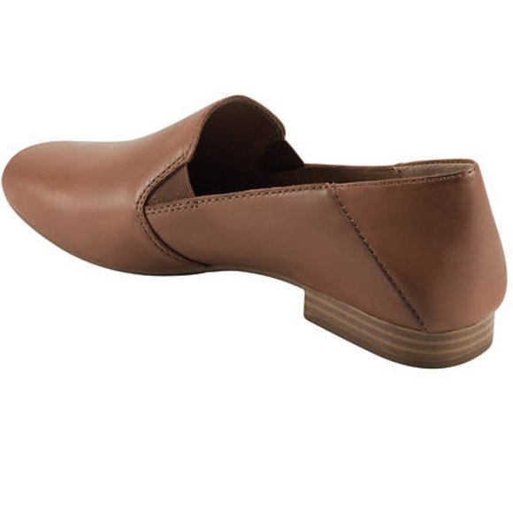Earth Origins Ryanne Saddle Brown Leather Casual Slip On Flats Loafers Women's 6 - Picture 2 of 6